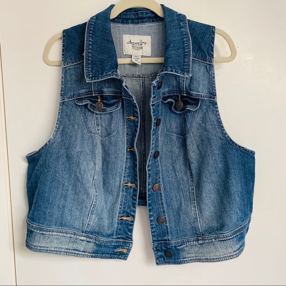 American Rag Denim Jean Vest - Picture 1 of 3
